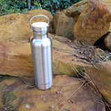 Gourde Isotherme Tout Inox <br> Couvercle Bambou 750ml