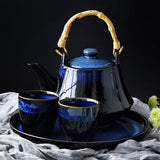 Théière et Tasses Bleues