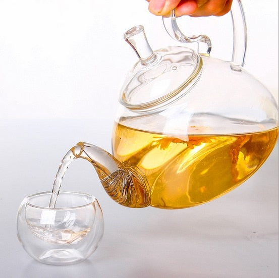 Théière en verre avec infuseur pour fleur, théière portable, bouilloire à  thé Puer chinois, degré de