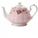 théière en porcelaine rose