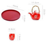 Théière en Porcelaine <br> Rouge 880ml