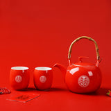 Théière en Porcelaine <br> Rouge 880ml