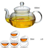 Théière en Verre <br> Avec Filtre en Verre 0.4 à 1L