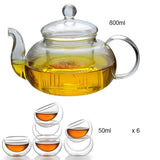 Théière en Verre <br> Avec Filtre en Verre 0.4 à 1L