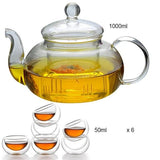 Théière en Verre <br> Avec Filtre en Verre 0.4 à 1L