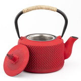 Théière en fonte couleur rouge