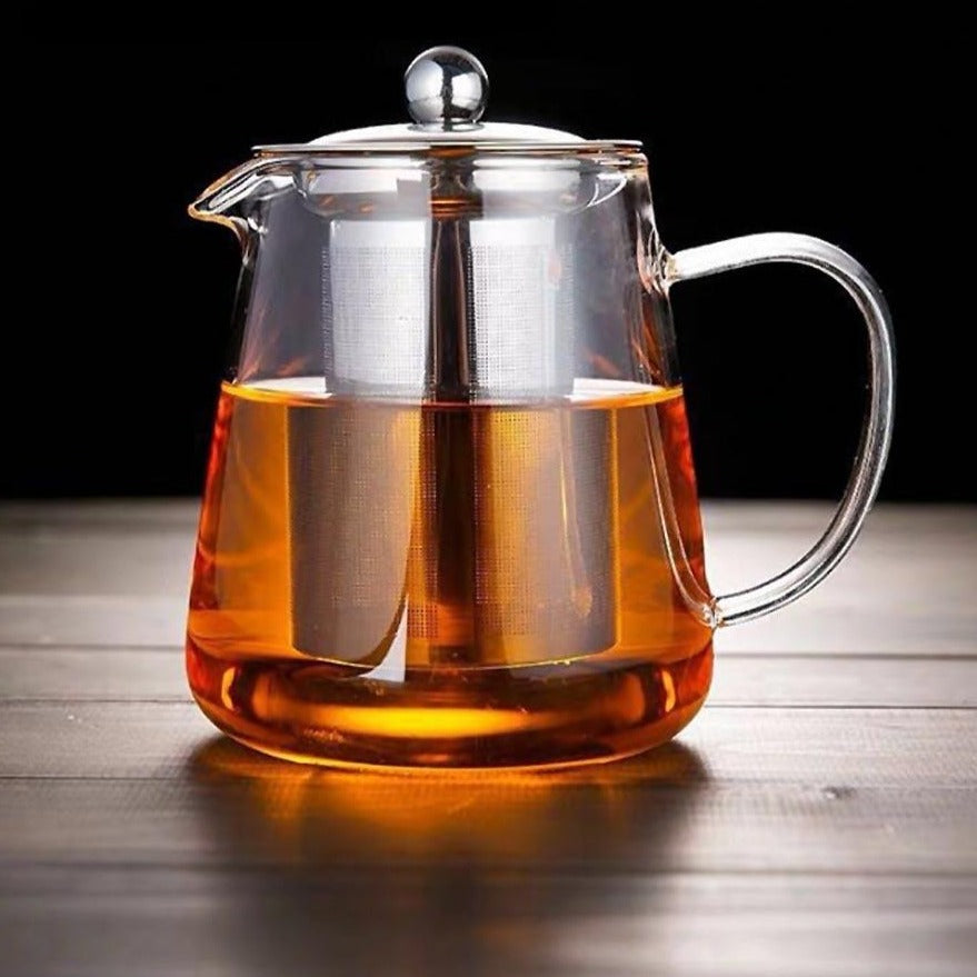 Théière en verre de 450ml, bouilloire à thé avec infuseur amovible