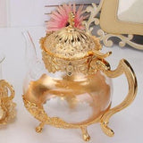 Théière en Verre dorée