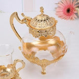 Théière en verre et métal
