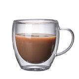 Tasse en Verre Double Paroi avec Poignée