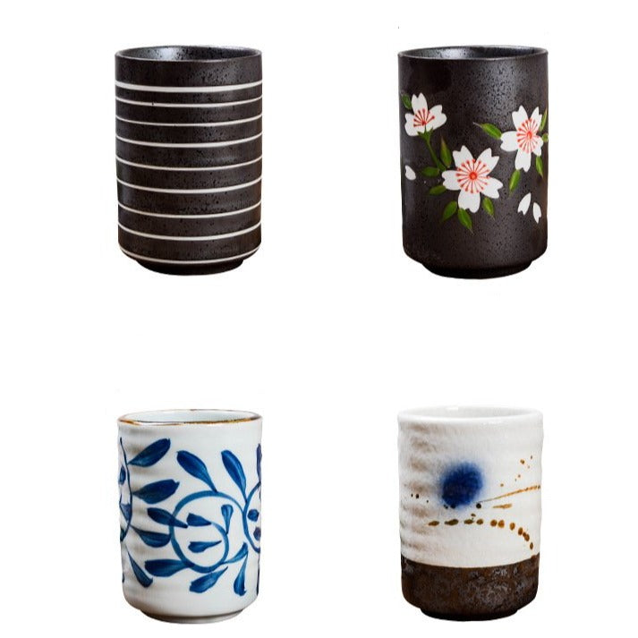 Omabeta Mini tasse à thé Tasse à thé en céramique, 4 pièces, motif de Omabeta Mini tasse à thé Tasse à thé en céramique, 4 pièces, motif de