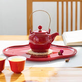 Théière en Porcelaine Rouge