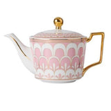 Théière en Porcelaine Rose et Or