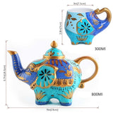 Théière en Porcelaine <br> Éléphant Bleue 800ml
