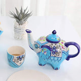 Théière en Porcelaine <br> Éléphant Bleue 800ml