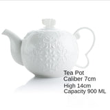Service à Thé Porcelaine Blanche <br> Théière 900ml