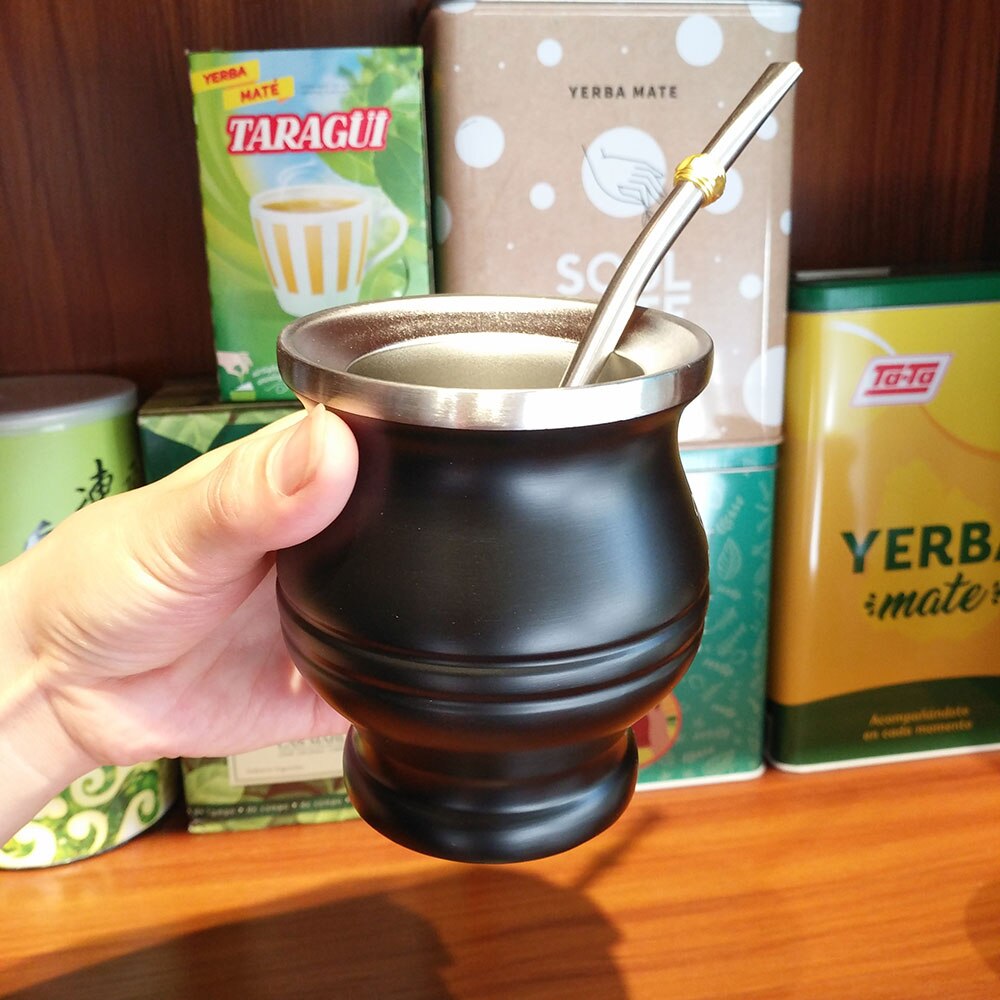 Service à thé Yerba Mate, tasse à maté en céramique + Bombilla en acier  inoxydable