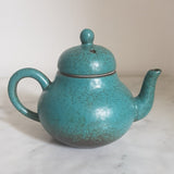 Théière en céramique émaillée bleue