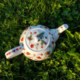Théière en Porcelaine Anglaise <br> Fraise Dunoon 1,2L