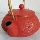 Théière Fonte Rouge et Or
