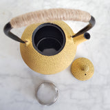 Théière en Fonte Jaune <br> Ronde 680ml