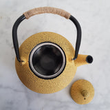 Théière en Fonte Jaune <br> Ronde 680ml