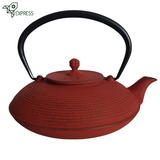 Théière Fonte Plate Rouge