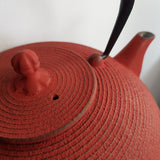Théière en Fonte Plate Rouge <br> Oiharu Nenrin 650ml