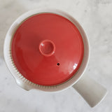 Théière Porcelaine Blanche et rouge