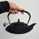 Théière en Fonte Plate Noire