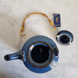 Théière en Porcelaine Bleue <br> Anse Bambou 500ml