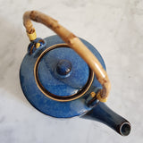 Théière en Porcelaine Bleue <br> Anse Bambou 500ml
