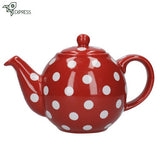 Théière Rouge à Pois Blanc