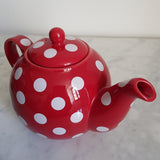 Théière Anglaise Rouge à Pois Blanc <br> London Pottery 1.2L