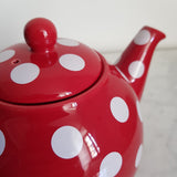 Théière Anglaise Rouge à Pois Blanc <br> London Pottery 1.2L