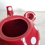 Théière Anglaise Rouge à Pois Blanc <br> London Pottery 1.2L