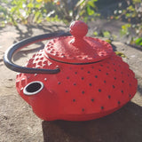 théière fonte rouge