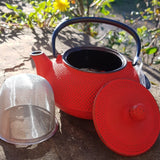 théière fonte arare rouge