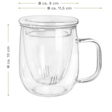 Mug Infuseur en Verre <br> avec couvercle 450ml