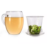 Tasse Verre avec Filtre et Couvercle