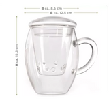 Tasse en Verre Avec Infuseur <br> et couvercle 400ml