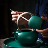 Théière en Grès Verte <br> 550ml