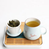 Mug Porcelaine avec Filtre et Couvercle