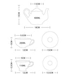 Service à Thé Fleuri <br> 2 tasses 400ml