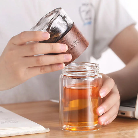 Infuseur thé portable <br> Verre double paroi 330ml