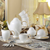 Service à Thé en Porcelaine Blanche