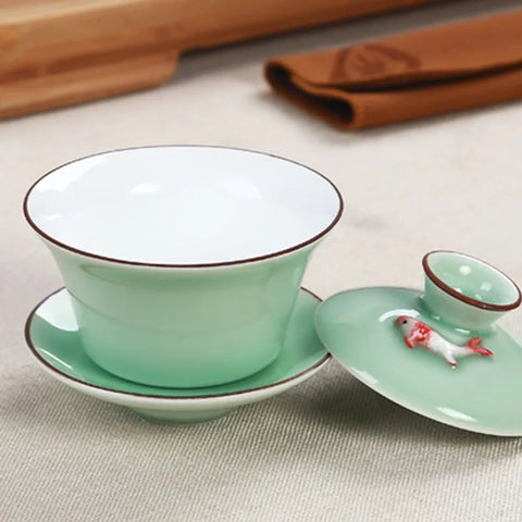 Théière chinoise <br> Gaiwan celadon 130 ml