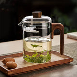 Théière en Verre et Bois