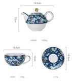 Service à Thé Floral <br> Porcelaine 480ml