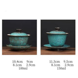 Théière Chinoise <br> Gaiwan Bleu-vert 100-150ml